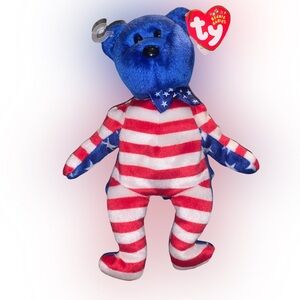 Ty Beanie Baby Bear Liberty MWT
retired 2002 Tag Errors